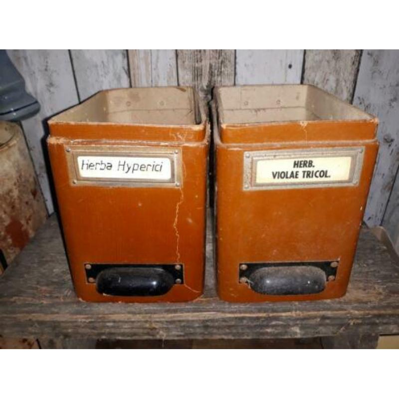 Lot brocante apothekers potten bussen tonnen