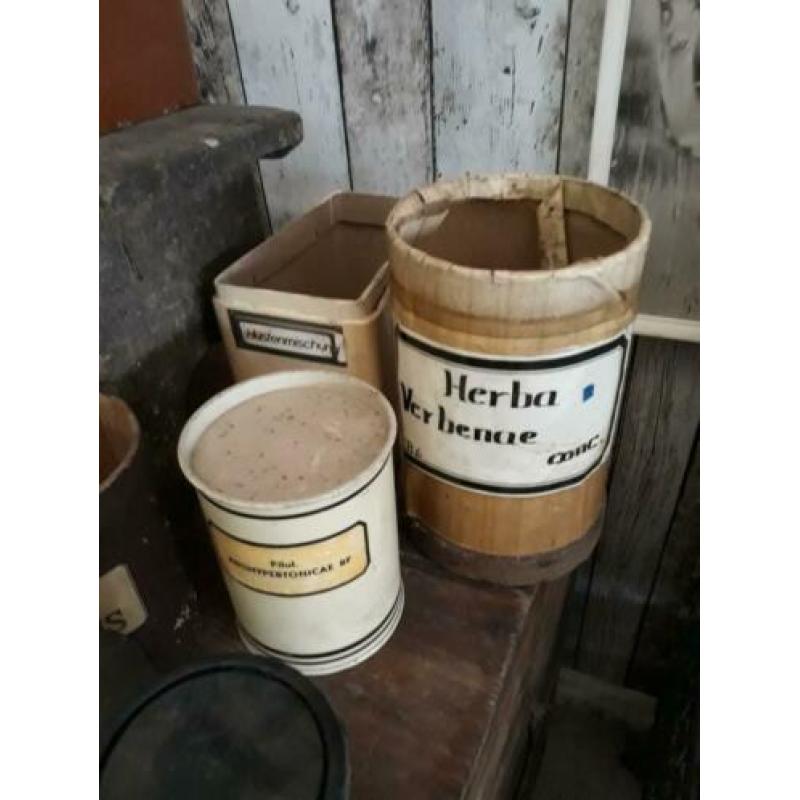 Lot brocante apothekers potten bussen tonnen