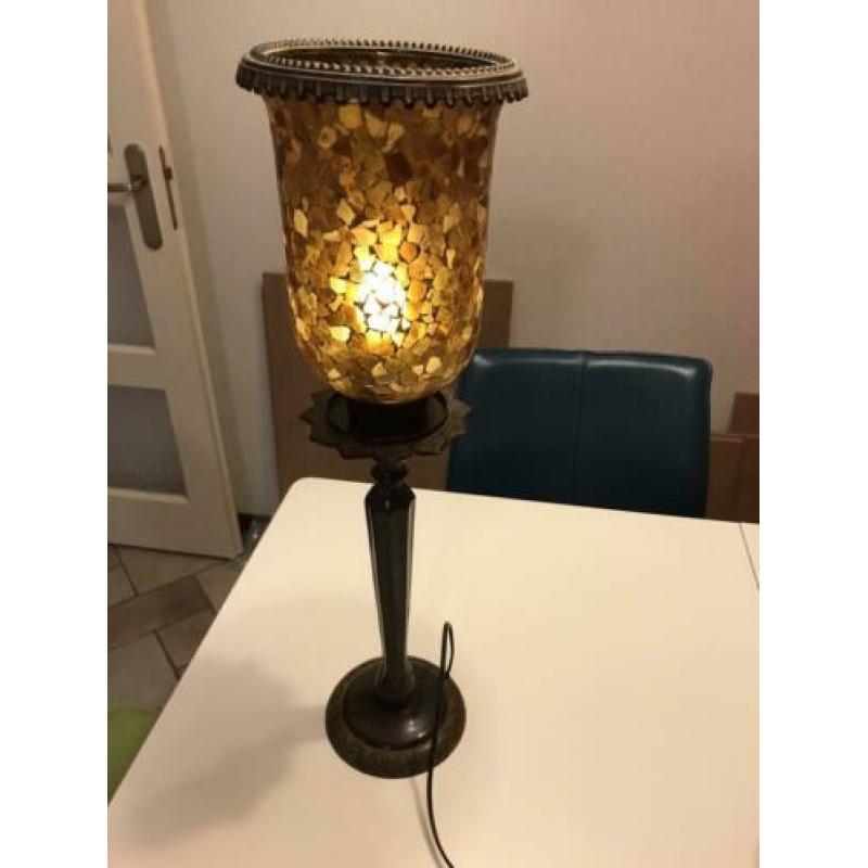 Schemerlamp met glasmozaiek kap
