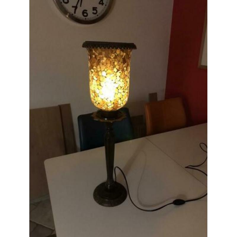 Schemerlamp met glasmozaiek kap