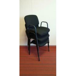 12x Zwarte Vergaderstoelen