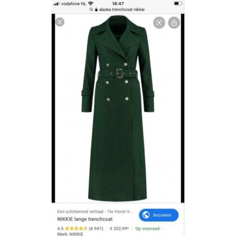 Nieuwe Nikkie Alaska trenchcoat wol met ceintuur maat 34