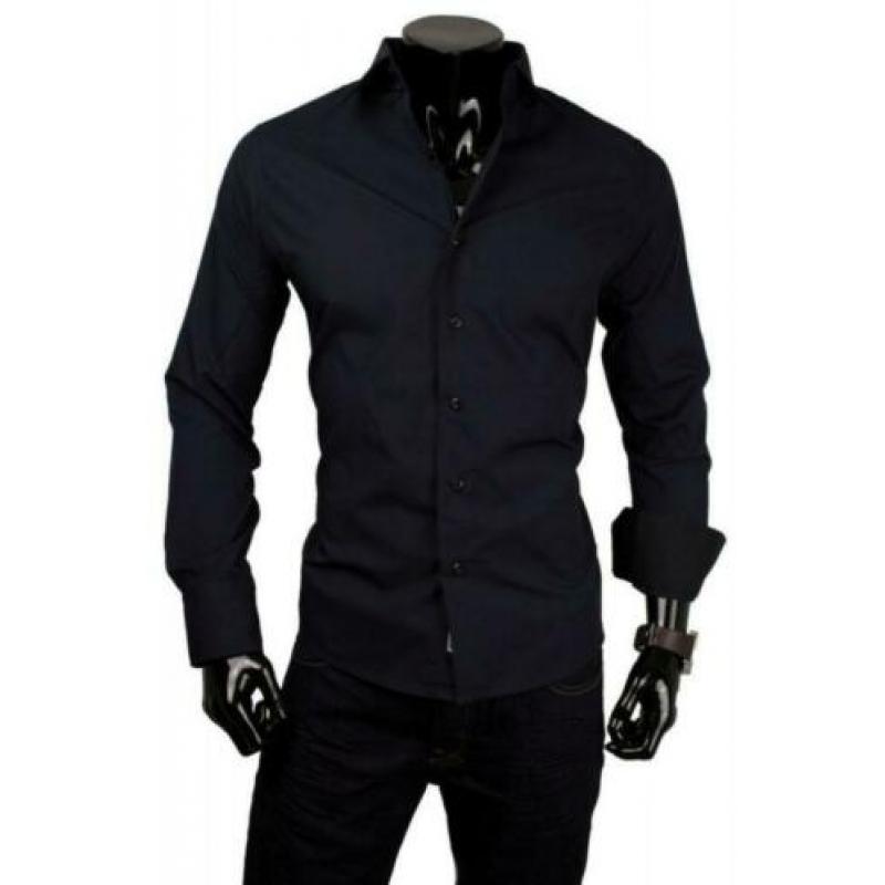 NIEUW Italiaans Heren Overhemd - Zwart M t/m 6XL