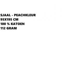 Katoenen sjaal - peachkleur - 95x195 cm