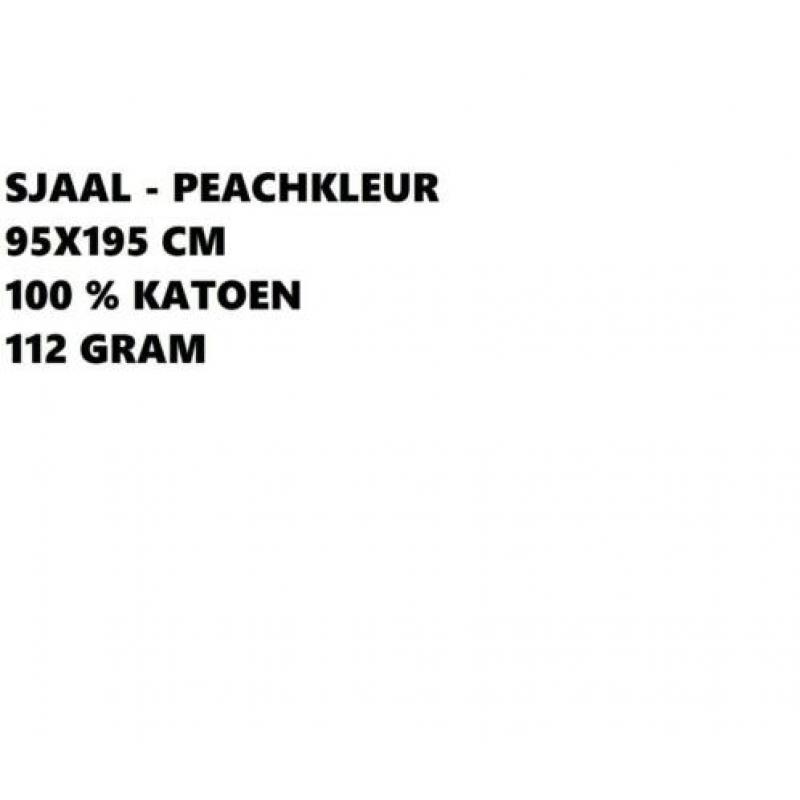 Katoenen sjaal - peachkleur - 95x195 cm