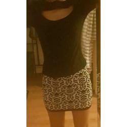 Trui kleding rok zwart wit mini rokje s dames setje set