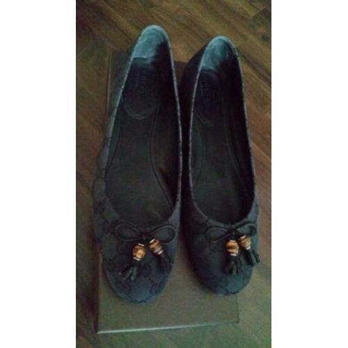 Gucci ballerina's zwart met logo maat 39 1/2 ALS NIEUW
