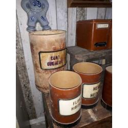 Lot brocante apothekers potten bussen tonnen
