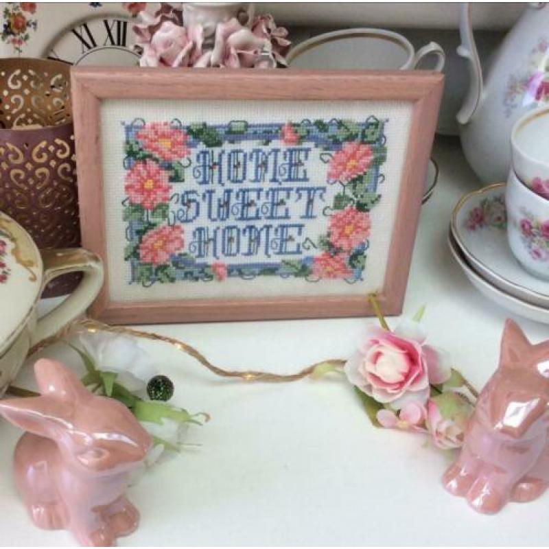 Geborduurd prentje Home sweet Home