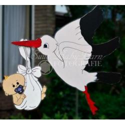 Geboortebord Geboorte Ooievaar & Baby Billie.