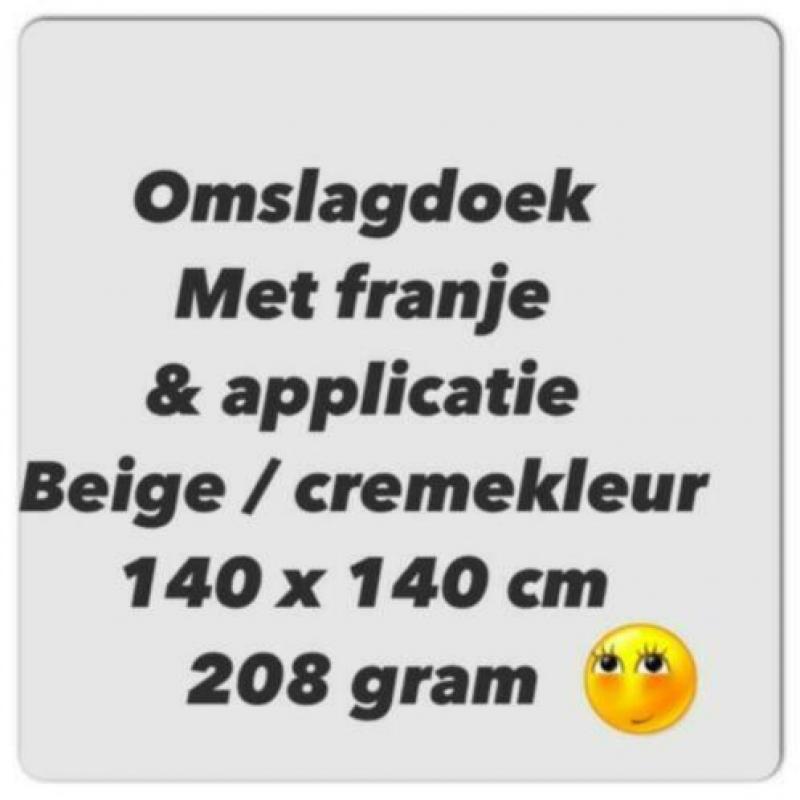Omslagdoek met franje - beige / cremekleur