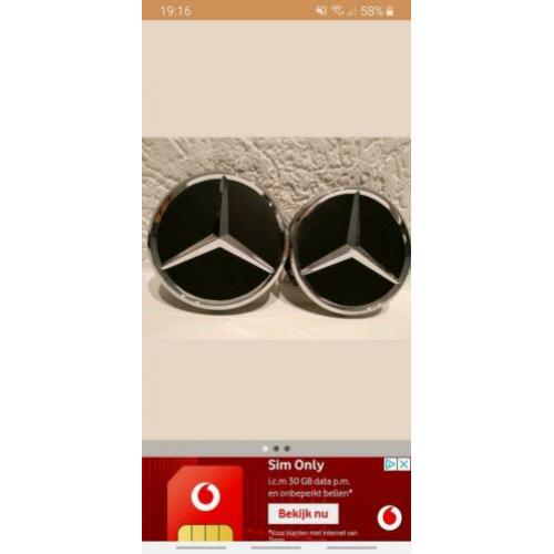 Mercedes naafdoppen 75mm buitenmaat.