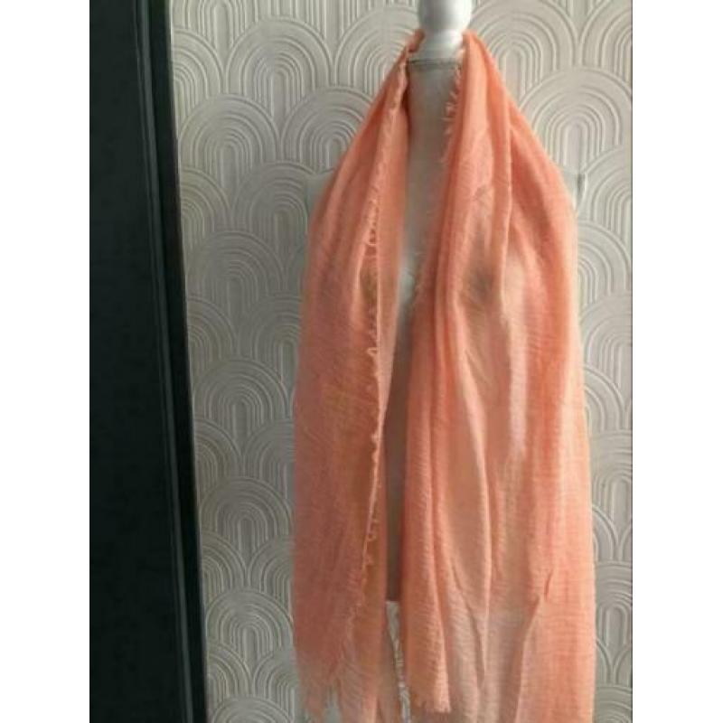 Katoenen sjaal - peachkleur - 95x195 cm