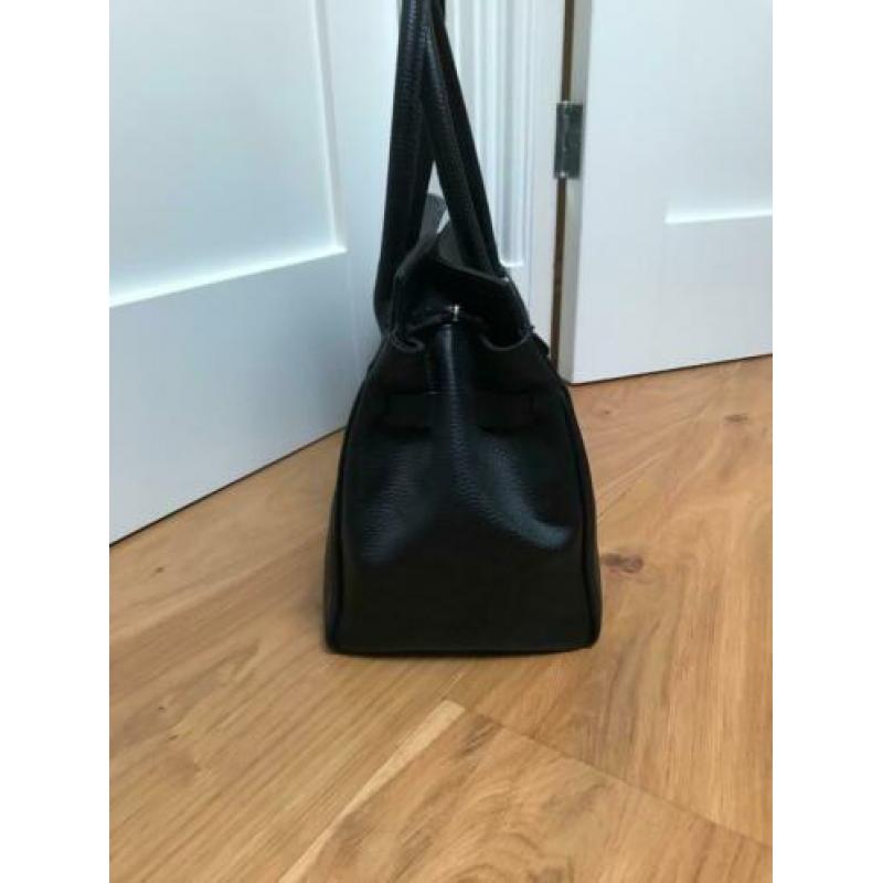 Leren zwarte tas met slotje