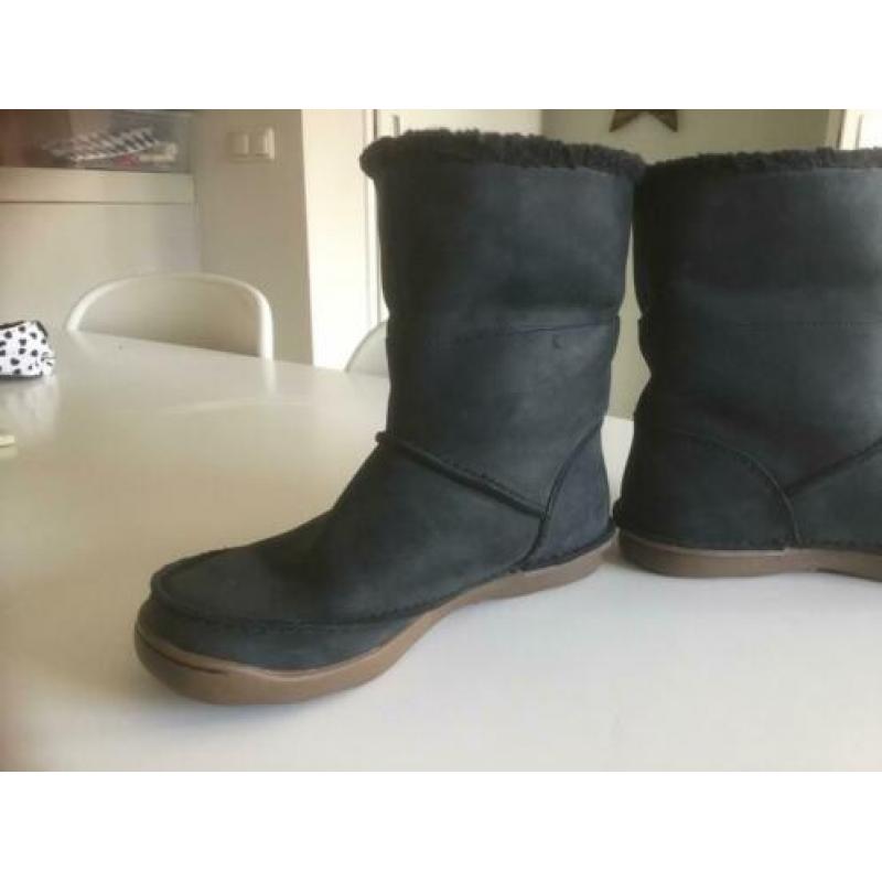 clarks laarzen boots met warme voering, leer, zwart maat 37