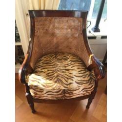 Fauteuils 2 hout webbing zitting stof