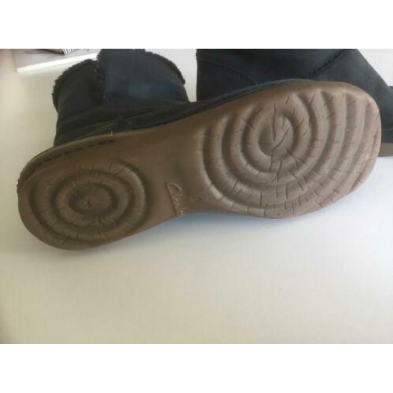 clarks laarzen boots met warme voering, leer, zwart maat 37