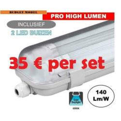 Led TL Armatuur 150 cm IP65 Waterbestendig + 2 led buis