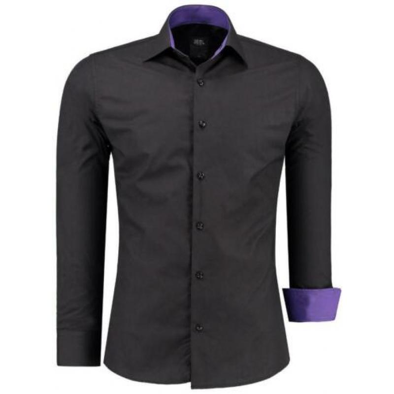 NIEUW Italiaans Heren Overhemd - Zwart M t/m 6XL