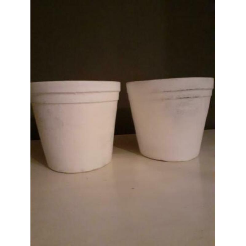 Twee witte potten, Riviera Maison stijl