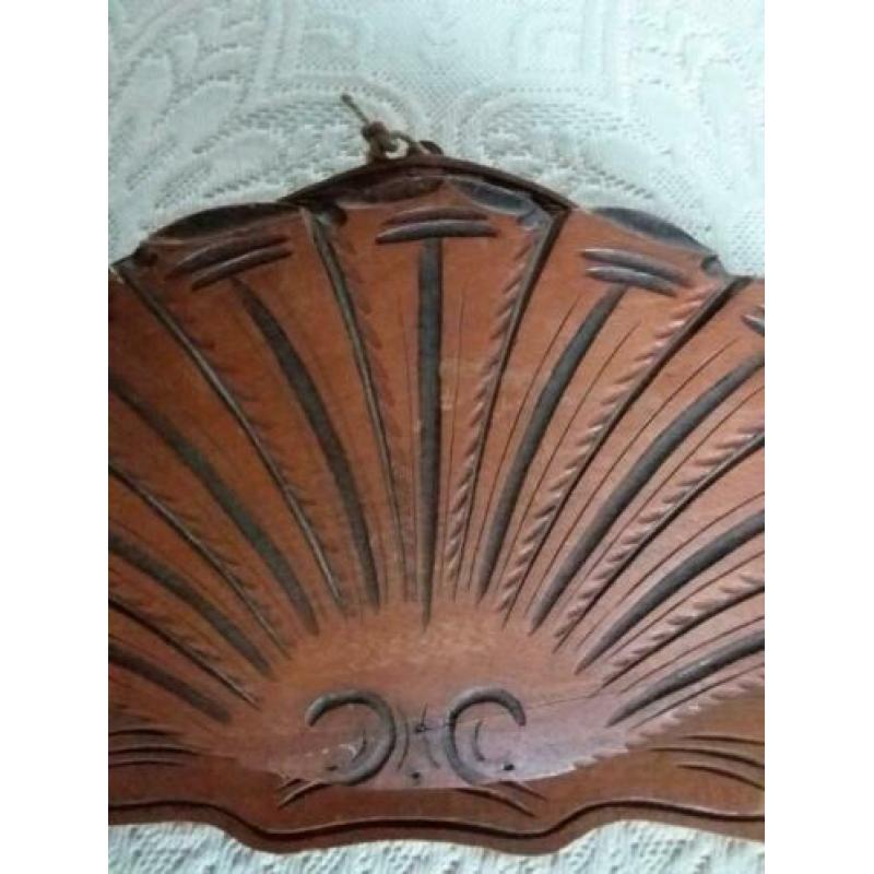 brievenhouder post bak brocante houten brieven hanger waaier