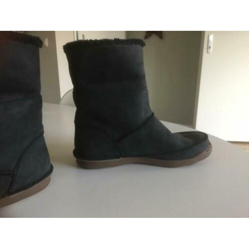 clarks laarzen boots met warme voering, leer, zwart maat 37