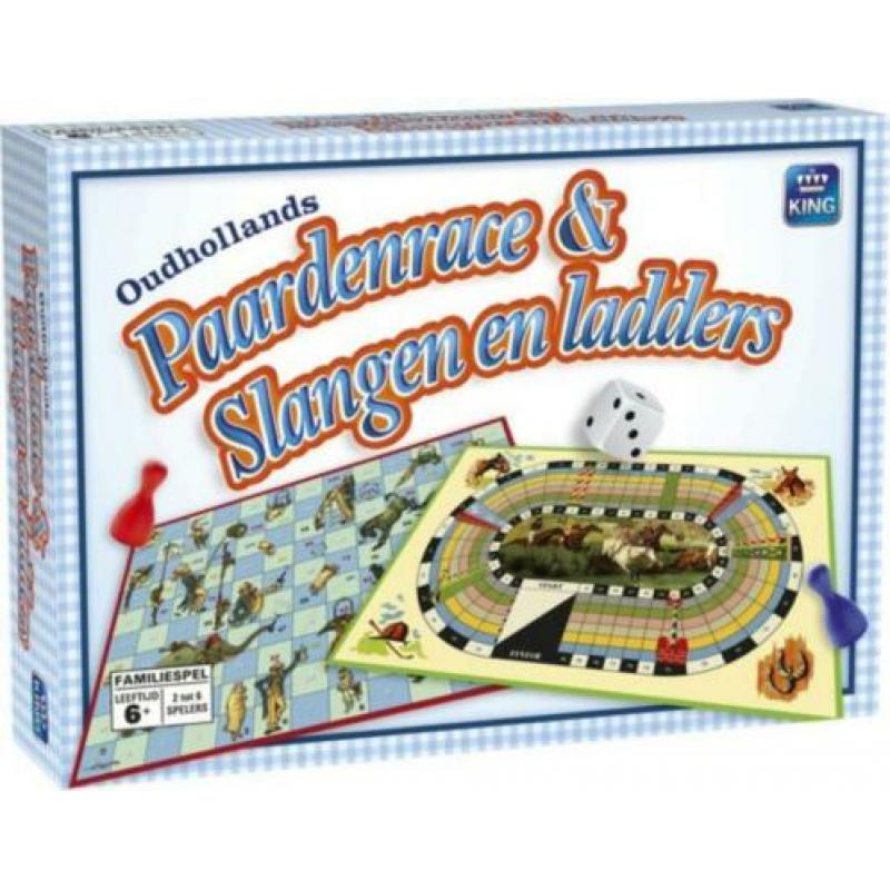 Nieuw Oudhollands Paardenrace & Slangen & Ladders Spel