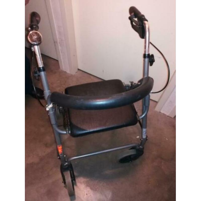 Rollator grijs met mandje verstelbaar