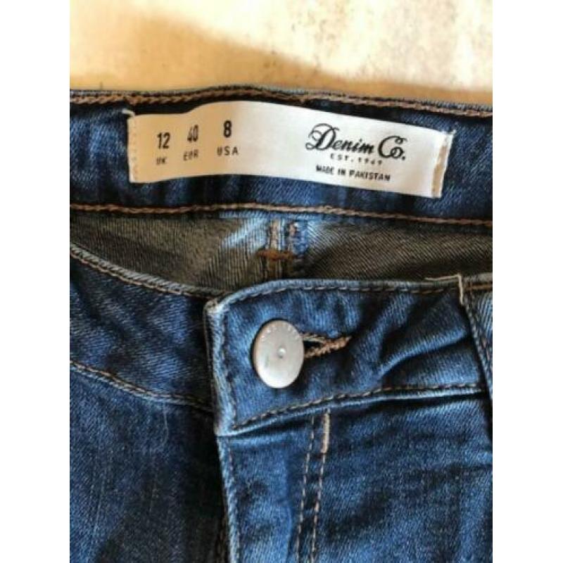 Ka113 DENIM CO blauwe spijkerbroek jeans maat 40 stretch