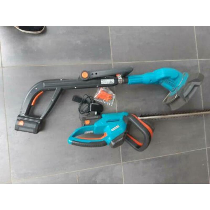 Gardena kantjesmaaier en heggenschaar op accu