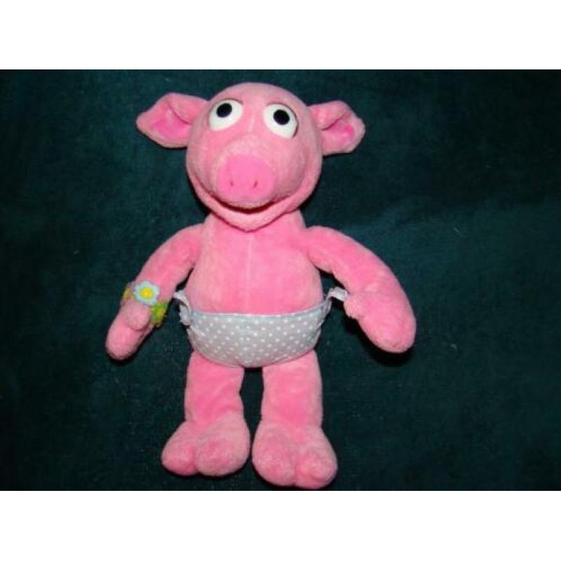 plurk varken van sesamstraat 30 cm roze met luier