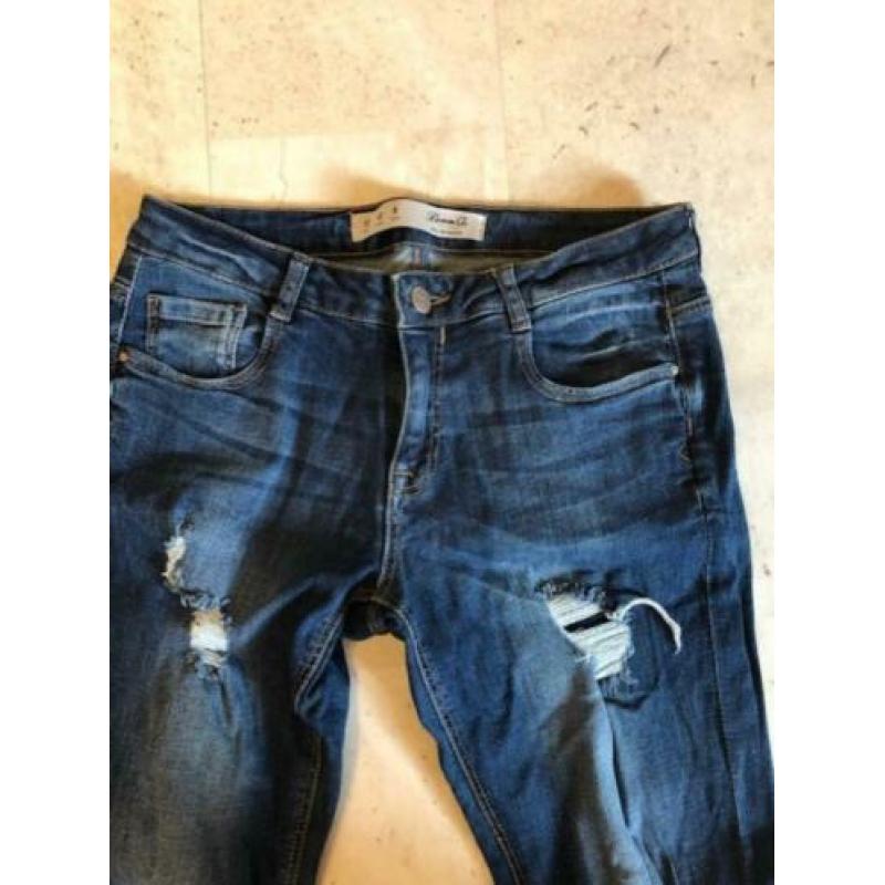 Ka113 DENIM CO blauwe spijkerbroek jeans maat 40 stretch