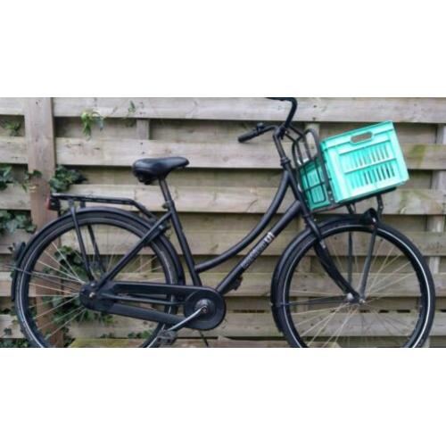 CORTINA U1 damesfiets transportfiets zwart met krat