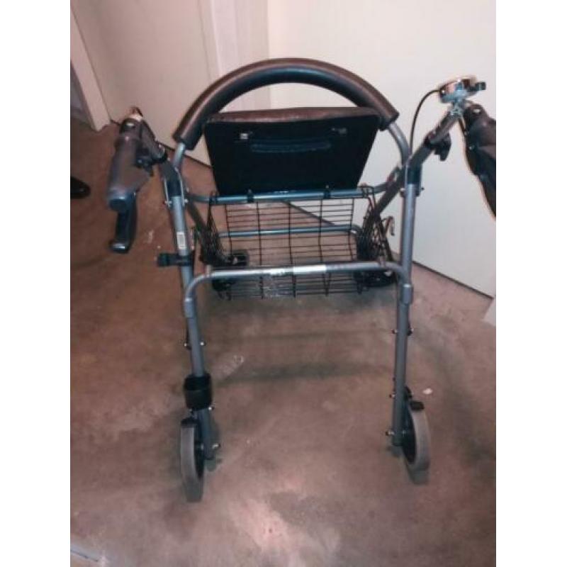 Rollator grijs met mandje verstelbaar