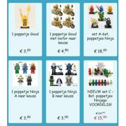 NINJAGO uitdeel traktatie prikkers cupcake toppers zakjes...