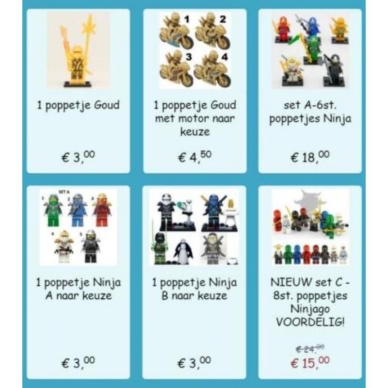 NINJAGO uitdeel traktatie prikkers cupcake toppers zakjes...