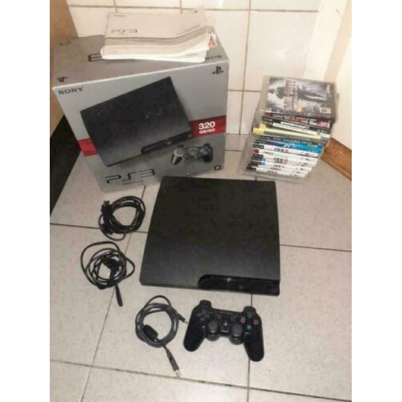 PS3 Slim 320GB Perfecte Staat!! +15 Games +Controller &Meer!