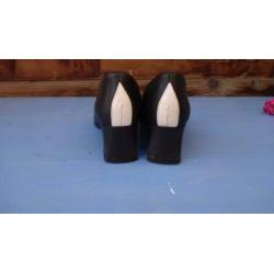 Vintage Retro Helioform Pumps D.Blauw/Wit Mt 6 39 Top staat'