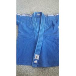 adidas judopak BLAUW slimfit