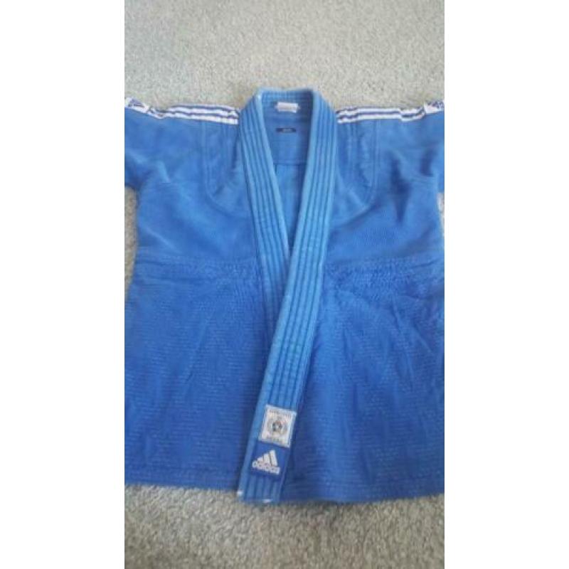 adidas judopak BLAUW slimfit