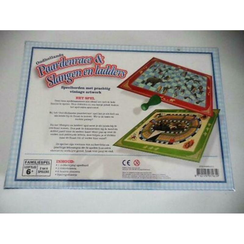 Nieuw Oudhollands Paardenrace & Slangen & Ladders Spel