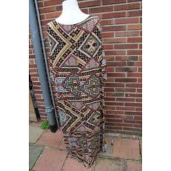 Jurk maxi gekleurd MS mode mt 3XL cold shoulder