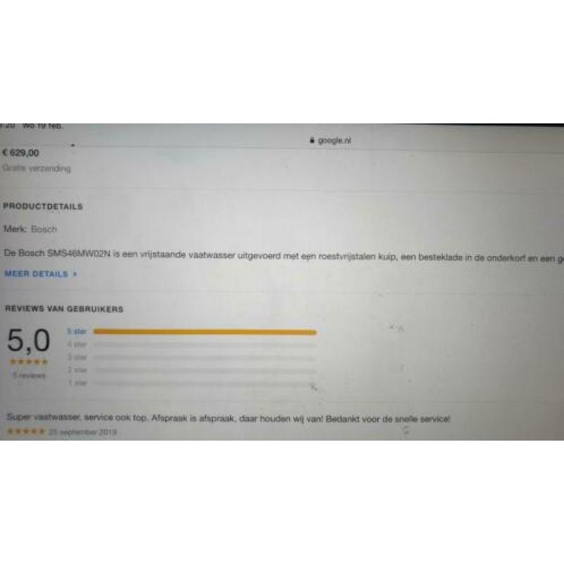 Bosch vaatwasser