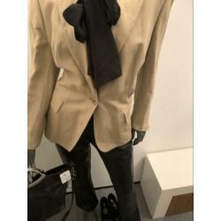 Linnen /katoen colbert Claudia Sträter camel kleur 44