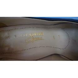 Vintage Retro Helioform Pumps D.Blauw/Wit Mt 6 39 Top staat'