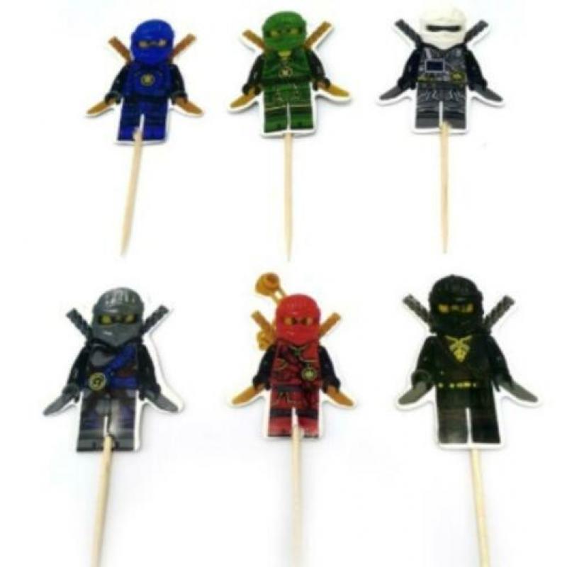 NINJAGO uitdeel traktatie prikkers cupcake toppers zakjes...