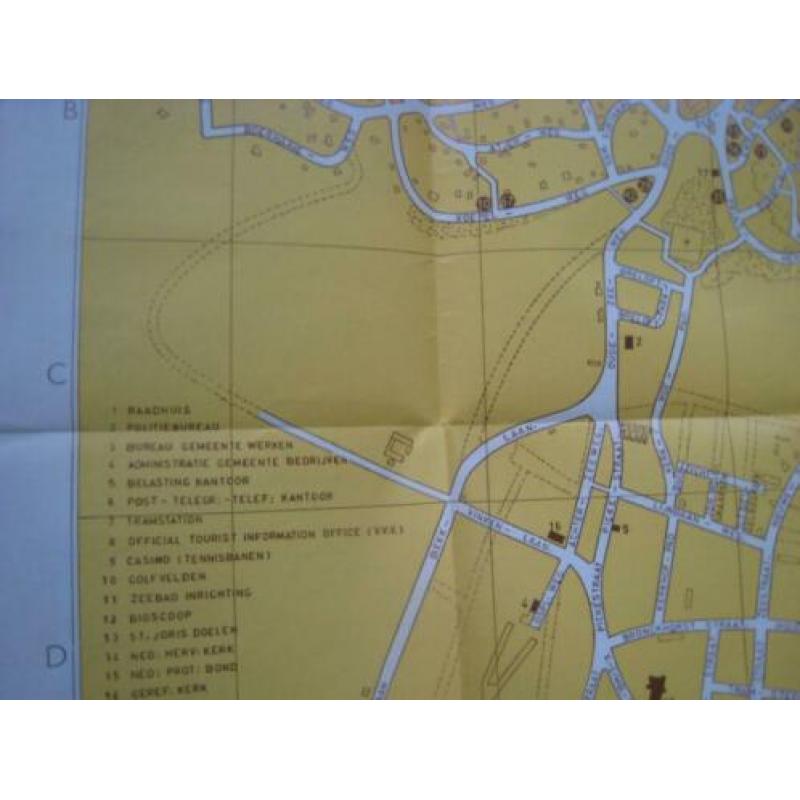 Oude folder met plattegrond -noordwijk aan zee-ca 1950