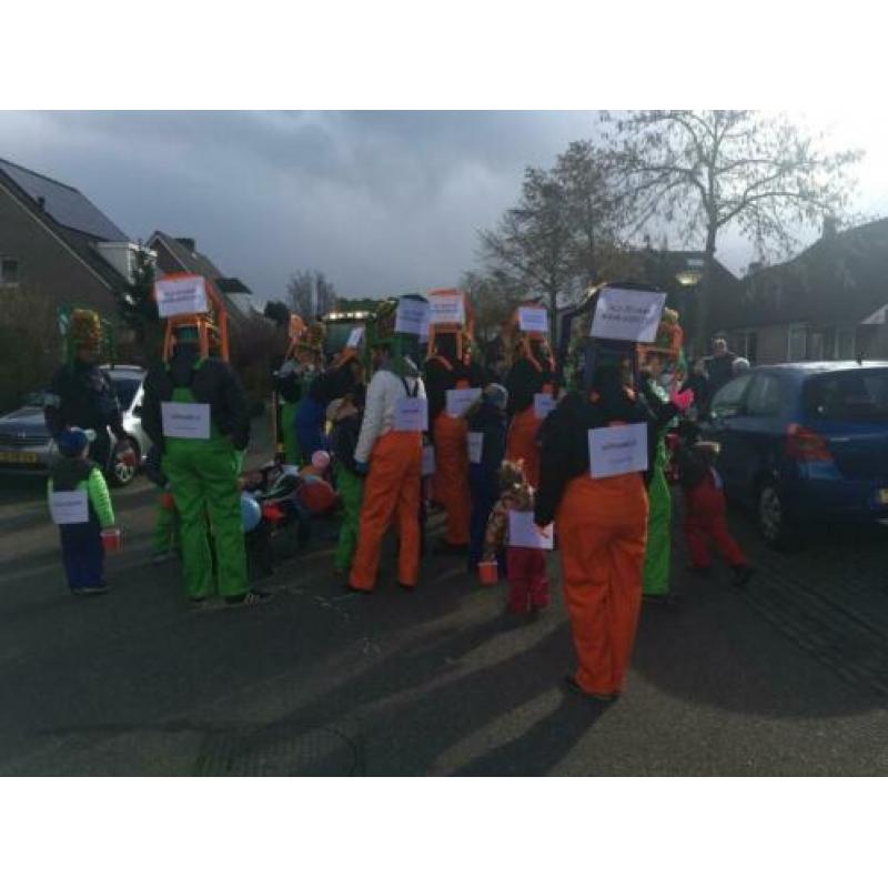 Carnaval pruiken/stoeltjes voor optocht