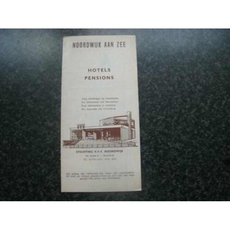 Oude folder met plattegrond -noordwijk aan zee-ca 1950