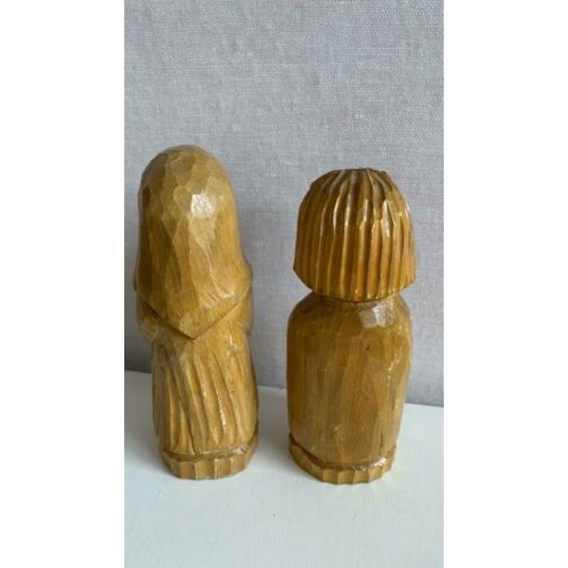 koppel man & vrouw vintage van hout